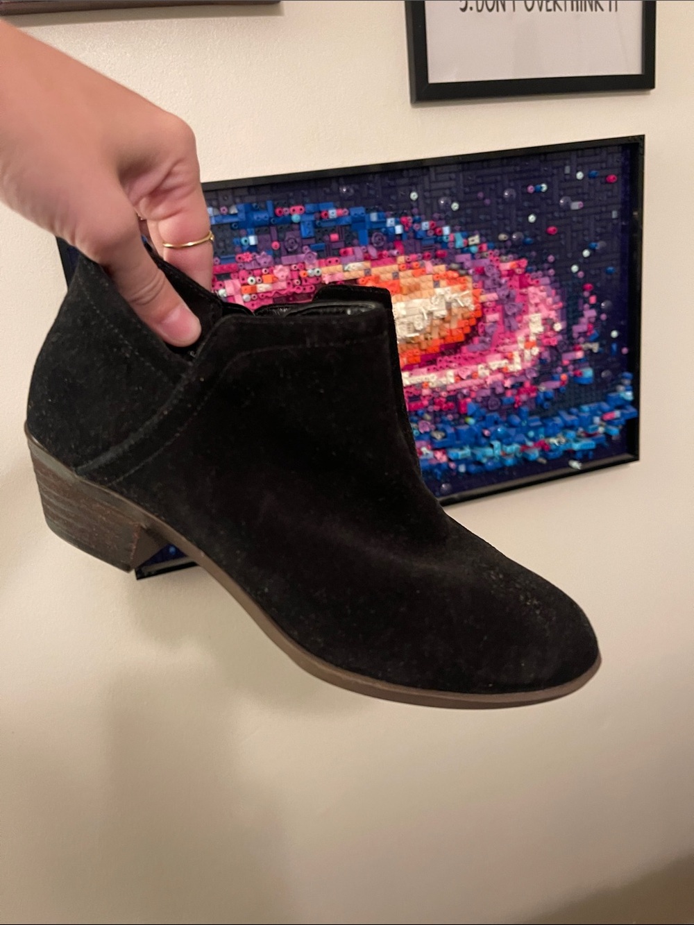 crown & ivy Black Suede Ankle Booties